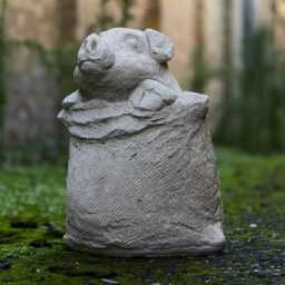 Funny Pig in Sack Garden Statue Concrete Farm Animal Sculpture Stone Yard Decoration Cement Ornament Outdoor Home Art Pet Lover Gift - thumbnail 4
