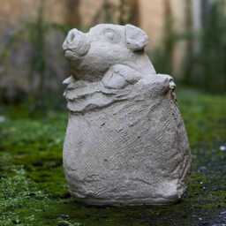 Funny Pig in Sack Garden Statue Concrete Farm Animal Sculpture Stone Yard Decoration Cement Ornament Outdoor Home Art Pet Lover Gift - thumbnail 3