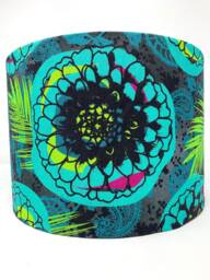 Teal Floral Lampshade Retro Scandi Style Light Shade - thumbnail 1