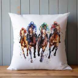 Horse Racing Cushion, Personalised Horse Gift, Gift For Him, Birthday Dad, Do Not Disturb Grandad - thumbnail 2