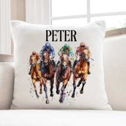Horse Racing Cushion, Personalised Horse Gift, Gift For Him, Birthday Dad, Do Not Disturb Grandad - thumbnail 3