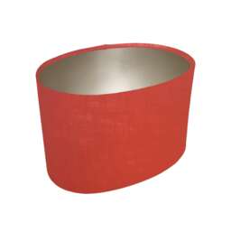 Oval Burnt Orange Lampshade in Linen With A Champagne Lining Lightshade