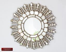 "Silver Decorative Mirrors 17.7"", Accent Sunburst Mirror ""Sun Of Live"