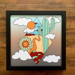 Cactus Desert Art Print Southwestern Home Decor - thumbnail 2