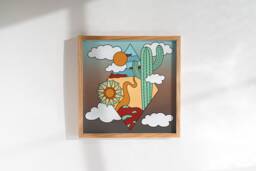 Cactus Desert Art Print Southwestern Home Decor - thumbnail 1