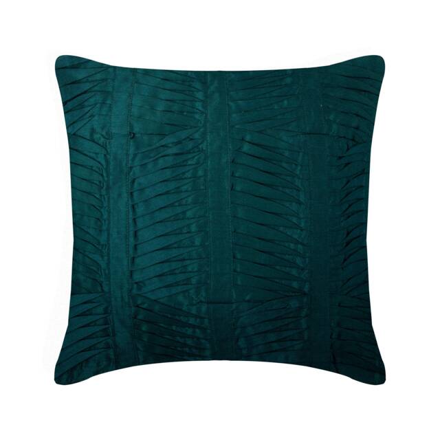 "Handmade Royal Peacock Green Couch Cushion 16""x16" - image 1