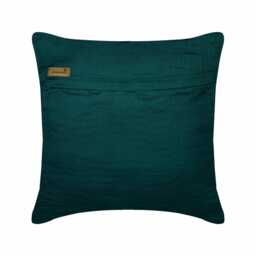 "Handmade Royal Peacock Green Couch Cushion 16""x16" - thumbnail 3