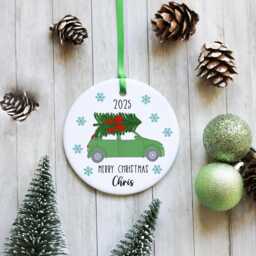 Personalised Christmas Tree Car Decoration - Driving Home For Ornament