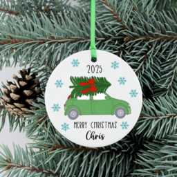Personalised Christmas Tree Car Decoration - Driving Home For Ornament - thumbnail 3