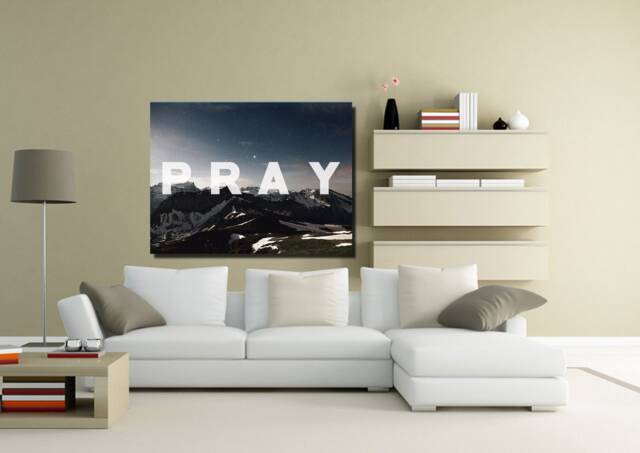 Pray Christian Quotes Wall Art Canvas Sayings, Phrases, Religious, Inspirational, Motivational, Encouraging - image 1