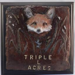 Original Solid Bronze Art Sculpture~Red Fox Statue~Figure~Customized With Your Name~Wall Plaque~Name Plate - thumbnail 2
