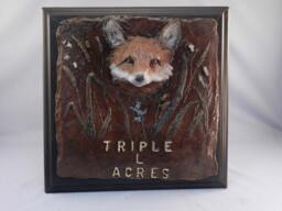 Original Solid Bronze Art Sculpture~Red Fox Statue~Figure~Customized With Your Name~Wall Plaque~Name Plate