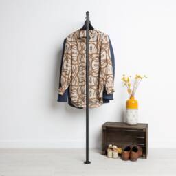 Clothes Rail Industrial - Black Wall-Mounted Entrance Area Hallway L Shape No Screwing Into The Floor Oskar - thumbnail 2