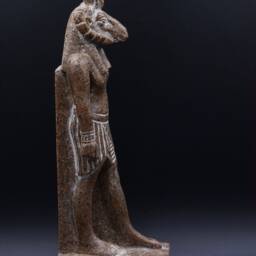 Statue Of Egyptian God Khnum Granite Stone - 2 Color Made in Egypt - thumbnail 3