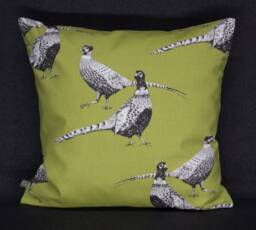 40 X cm, Pillow Case/Cover With Pheasants, Colour-Green - thumbnail 1
