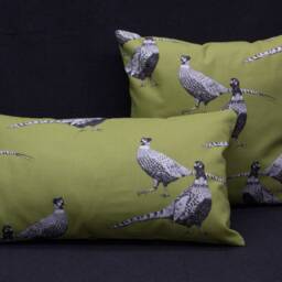 40 X cm, Pillow Case/Cover With Pheasants, Colour-Green - thumbnail 3