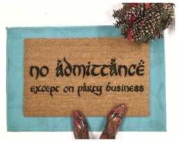 Tolkien Bilbo Doormat, Funny Quote, Geeky Welcome Mat - Outdoor - thumbnail 1