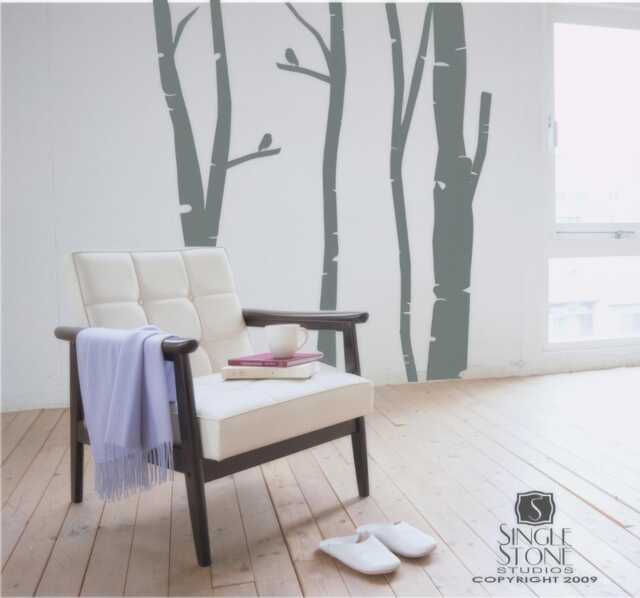 Birch Trees Wall Decal Set Of 4 Custom Home Decor - image 1