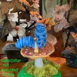 Alice in Wonderland Mushroom & Base Only ~ For Miniature Blue Caterpillar By Sutherland - thumbnail 3