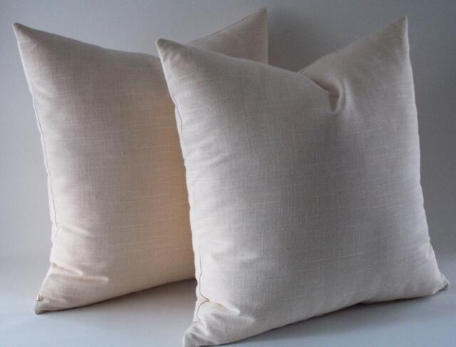 Set Of 2 Natural Linen Pillow Covers 18 Inch Throw Pillows - image 1