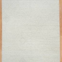 White Wool Rug, Neutral Moroccan Geometric Hand-Knotted Acz_31 - thumbnail 2