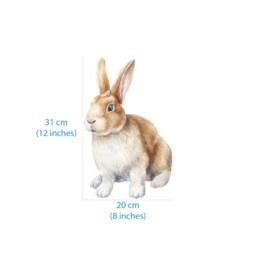 Watercolor Bunny Wall Decal Peel & Stick Nursery Art - 8x12 Inches - thumbnail 2