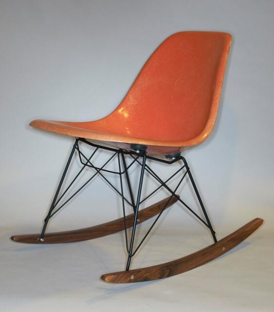 Eames Herman Miller Chair Rocker Base Black Frame Walnut Wood For Widemount - image 1