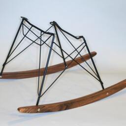 Eames Herman Miller Chair Rocker Base Black Frame Walnut Wood For Widemount - thumbnail 3