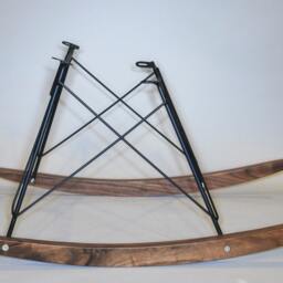 Eames Herman Miller Chair Rocker Base Black Frame Walnut Wood For Widemount - thumbnail 4
