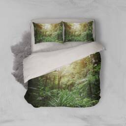 3D Jungle Duvet Cover Set, Sunshine Forest Bedding - thumbnail 2