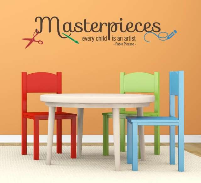 Quote Decal Every Child Is An Artist Decal Masterpieces Kids Decals Wall Stickers Play Room Decals Child's Art Decal - Child Di 009 - image 1
