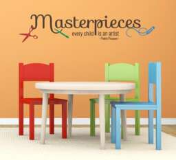 Quote Decal Every Child Is An Artist Decal Masterpieces Kids Decals Wall Stickers Play Room Decals Child's Art Decal - Child Di 009 - thumbnail 1