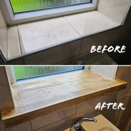 Rustic Window Sills, With Corner Notches - Reclaimed Wood Ledge Shelf Farmhouse Decor Display Stand Bathroom Sill - thumbnail 3