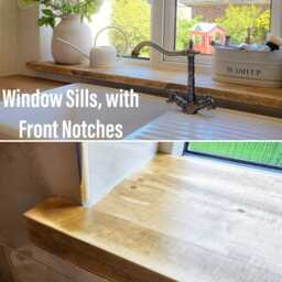Rustic Window Sills, With Corner Notches - Reclaimed Wood Ledge Shelf Farmhouse Decor Display Stand Bathroom Sill - thumbnail 2