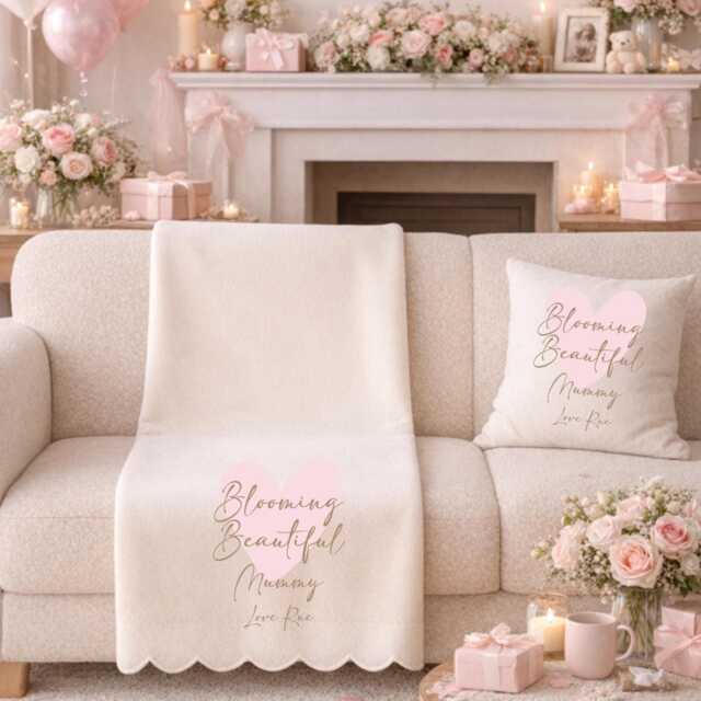 Personalised Throw Blanket, Mothers Day Gift, Gift For Mum, Nanny Gifts, Her, Cushion, Home Decor, Gifts - image 1
