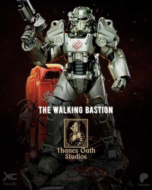 The Walking Bastion - Post Apocalyptic Power Armor Nuclear Wasteland Maximus Resin Figure 16K - image 1
