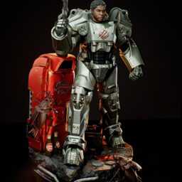 The Walking Bastion - Post Apocalyptic Power Armor Nuclear Wasteland Maximus Resin Figure 16K - thumbnail 3
