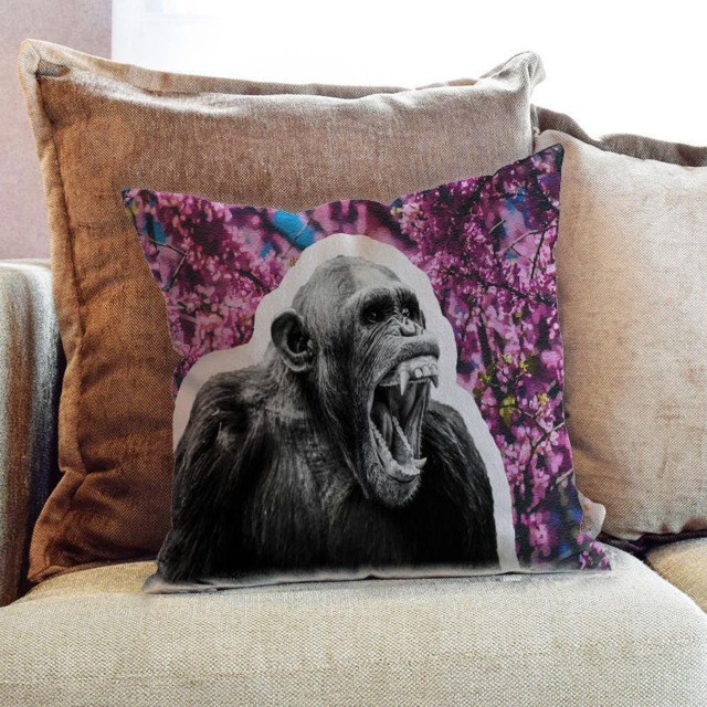 Monkey Ape Animal Photography - Decorative Pillow Throw Cushion Fabric , Case Cover Or With Filling