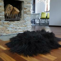 Sheepskin Icelandic Black X Rug Genuine Natural Sheepskin Gray Rugs Carpet - thumbnail 2