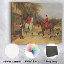 Traditional Fox Hunt Riders Horses & Hounds Country Estate Canvas Wall Art Print Decor Picture Ready To Hang - thumbnail 2