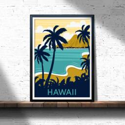 Hawaii Travel Poster Retro Paradise Wall Art Print - thumbnail 3