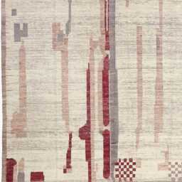 Handwoven Moroccan Wool Rug Abstract Berber Design, Neutral Area Carpet, Large Living Room Decor - thumbnail 2