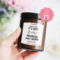 Funny Retirement Gift For Colleague Friend Mum Dad - New Job Leaving Work Gag Candle Not Your Problem Any More