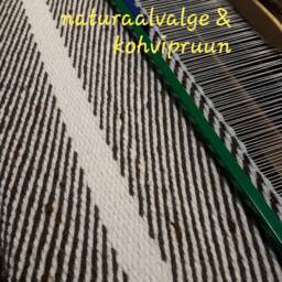 Handwoven Wool Striped Rug Scandinavian Style - 50x23 In - thumbnail 4