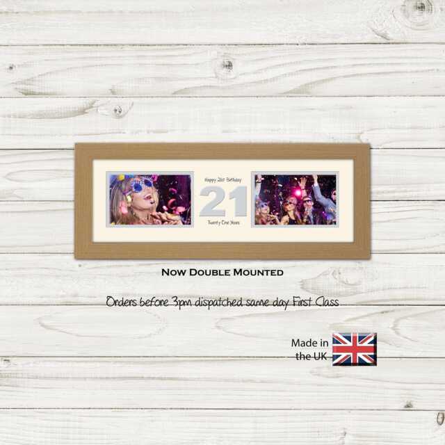 "21st Photo Frame Word Birthday Special Gift Two Box 6""x4" - image 1