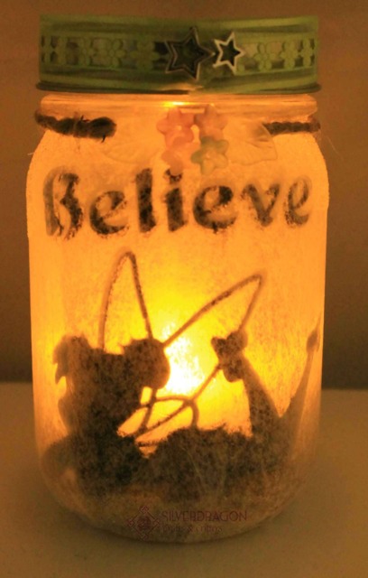Tinkerbell Fairy Lighted Jar, Flameless Nightlight Lantern - image 1