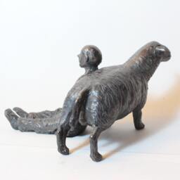 Bronze Sculpture, Man Figurine, Sheep Sculpture By Forestroadstudio - thumbnail 3