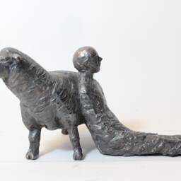 Bronze Sculpture, Man Figurine, Sheep Sculpture By Forestroadstudio - thumbnail 2