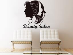 Wall Decals Beauty Salon Girl Man Scissors Decal Vinyl Sticker Home Art Bedroom Decor Living Room Murals Ms644 - thumbnail 1