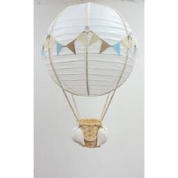Neutral Blue Themed Hot Air Balloon Nursery Light Shade - thumbnail 1